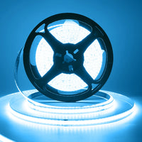 Ruban LED COB 220 V – rouleau allumé en bleu glacier
