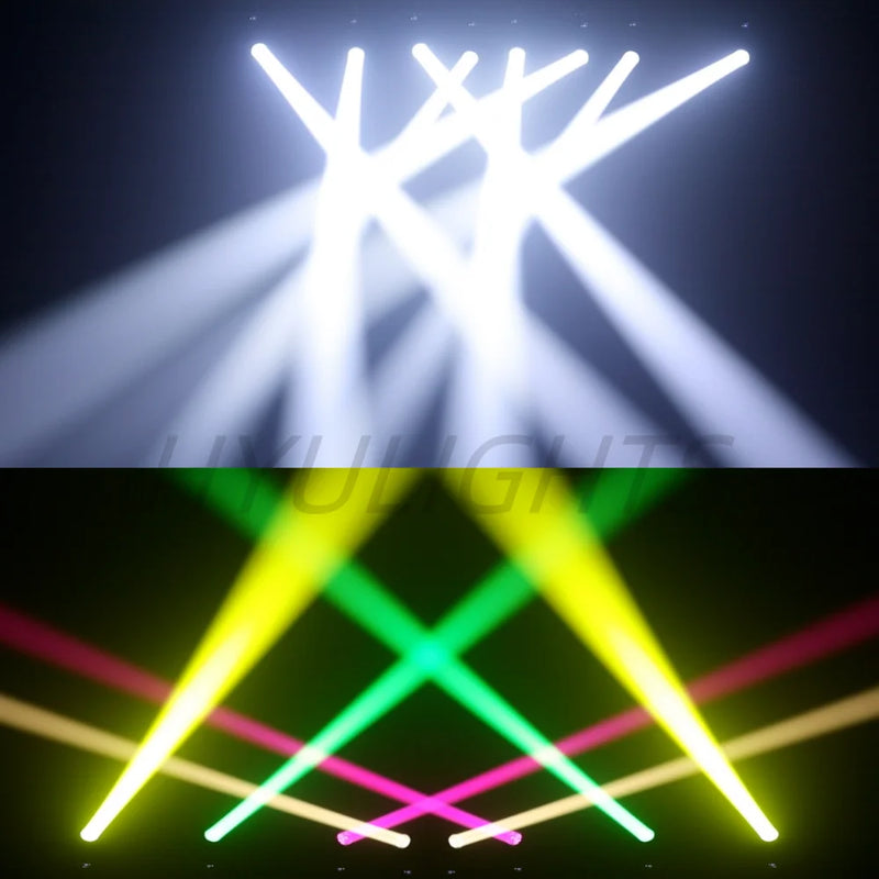 Lyre beam LED 200 W à zoom de 1,5° à 15°, 14 gobos, 24 prismes rotatifs, DMX