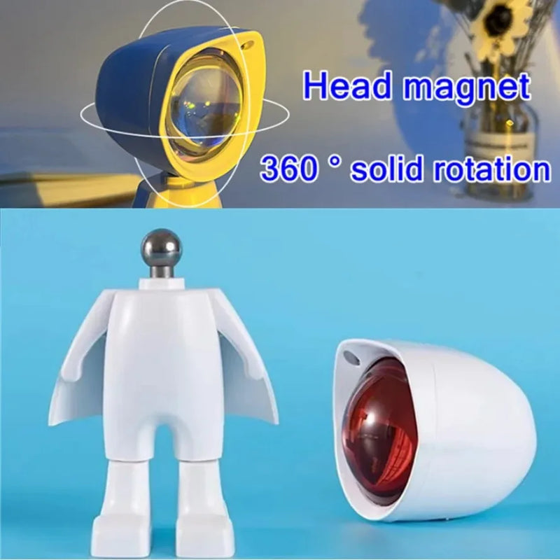 Lampe coucher de soleil astronaute USB – tête magnétique qui tourne à 360°