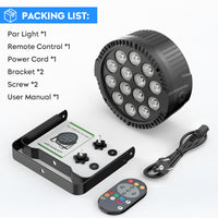 Par LED RGBW 14 LED 80 W DMX télécommande, 4 pièces