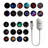 Mini projecteur d'étoiles USB à tiroir de films, 3 à 24 films