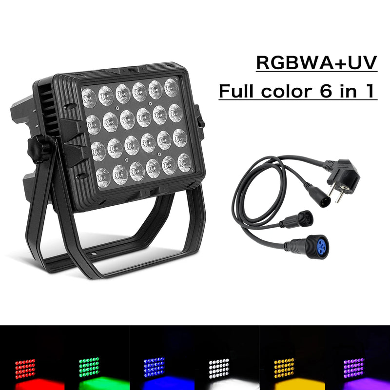PAR LED carré IP65 – projecteur RGBWA UV 6 en 1 avec son câble de liaison