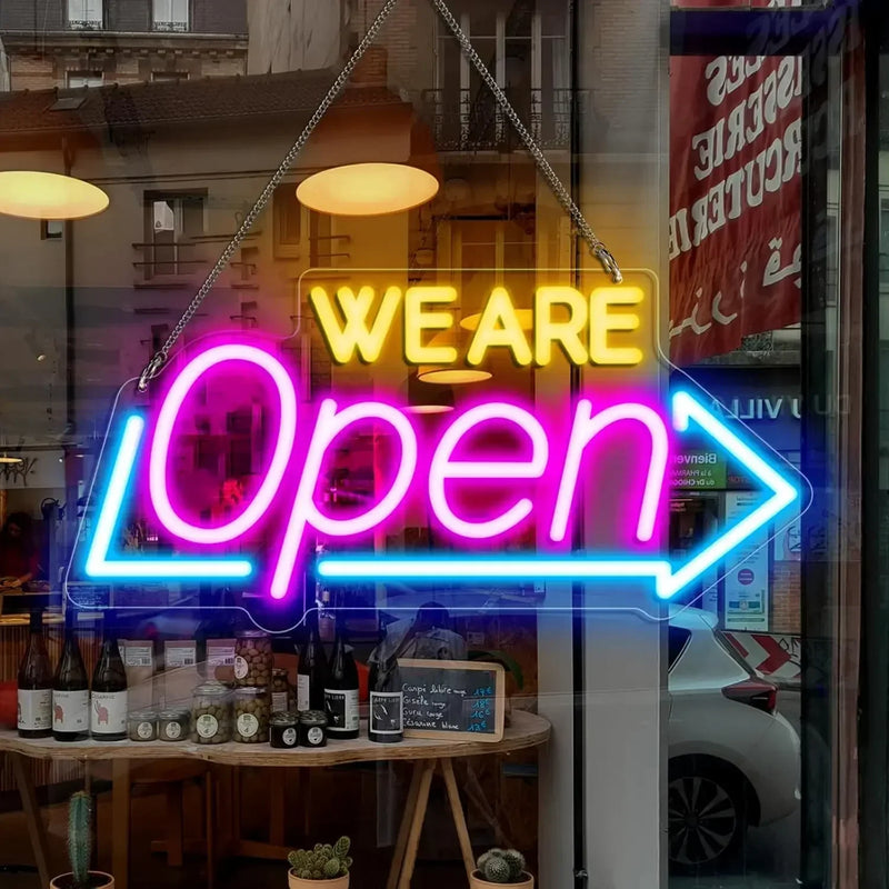 Panneau lumineux ouvert OPEN en néon LED, alimentation USB, 10 modèles
