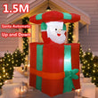 Père Noël gonflable animé qui sort d'un cadeau, LED, 1,5 m