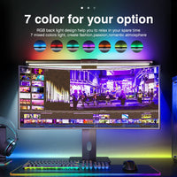 Barre lumineuse écran 44 cm – barre au-dessus d'un écran large avec rétroéclairage RGB sur un bureau gaming