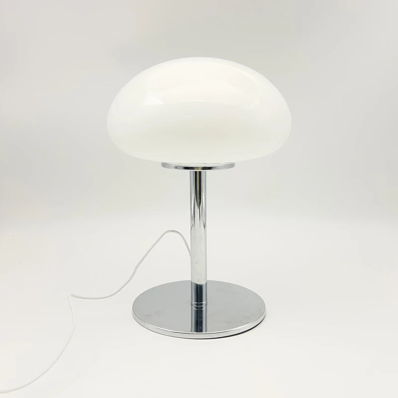 Lampe nuage en verre à dôme sur pied chromé, USB, 3 teintes