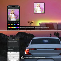 Panneau LED programmable pour voiture, pixels 32 x 32 ou 64 x 64, application Bluetooth