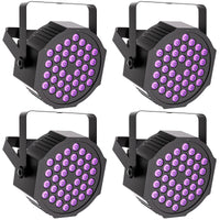 Projecteur lumière noire UV 36 LED, lot de 4, DMX et télécommande