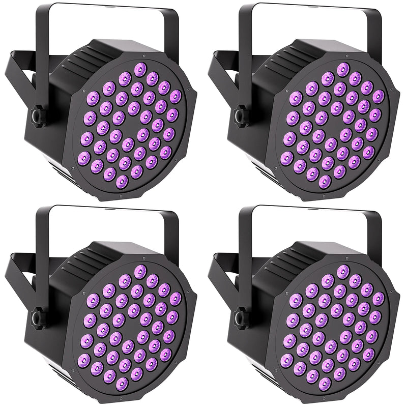 Projecteur lumière noire UV 36 LED, lot de 4, DMX et télécommande