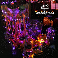 Guirlande Halloween violette et orange, USB ou piles, 5 à 20 m
