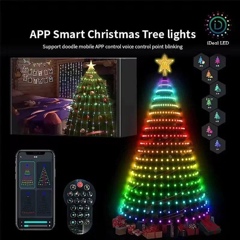 Guirlande lumineuse sapin effet cascade – vue 13