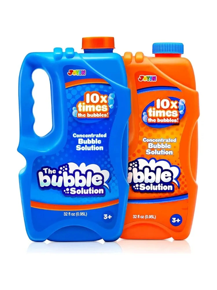 Solution concentrée pour machine à bulles – les deux bouteilles sur fond blanc