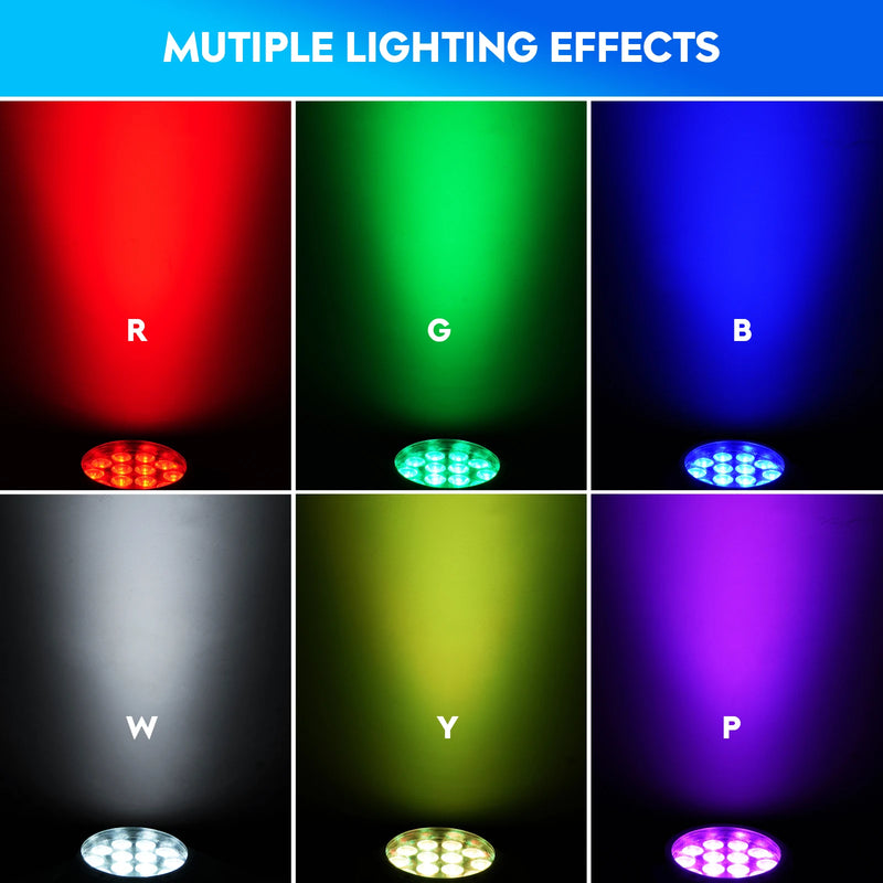 Par LED IP65 étanche, 14 LED RGBW 140 W DMX, 4 pièces
