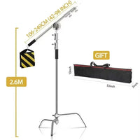 C-stand 2,6 m – C-stand avec bras, sac de lest et sac de transport