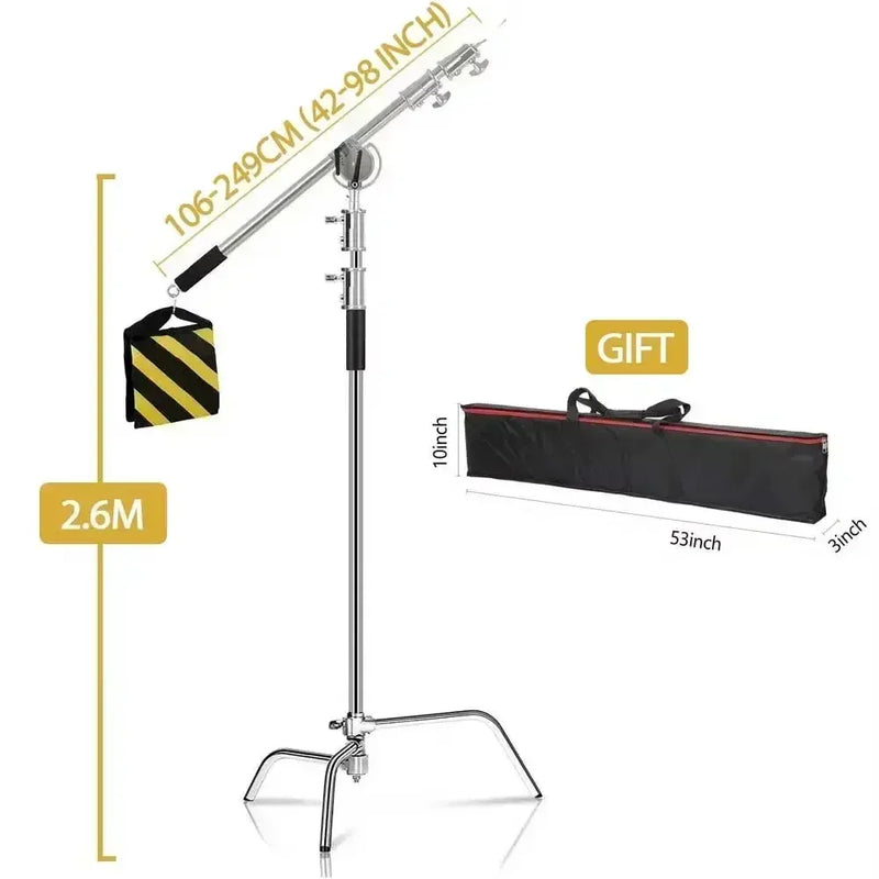 C-stand 2,6 m – C-stand avec bras, sac de lest et sac de transport