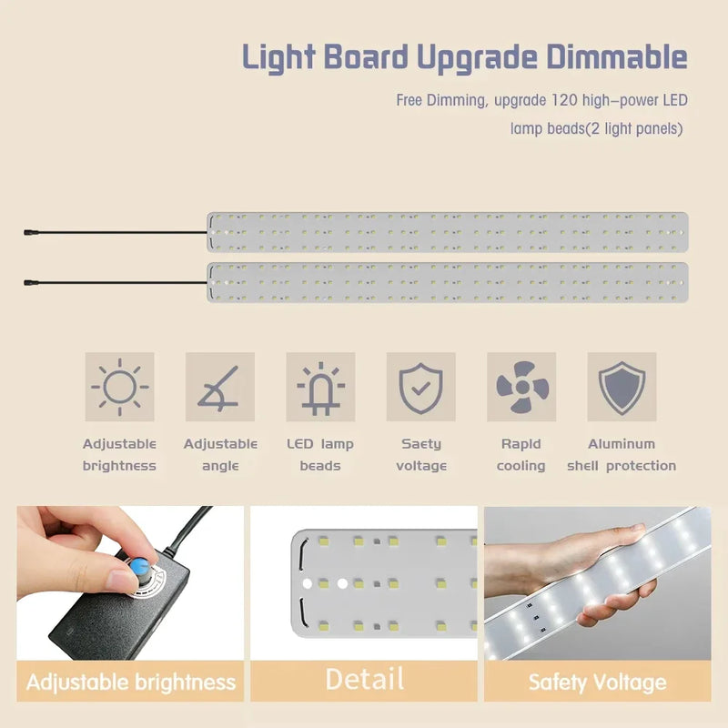 Tente de prise de vue LED – rampes LED à luminosité réglable