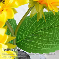 Veilleuse LED tournesol rechargeable USB, 3 fleurs lumineuses en pot, 26 cm