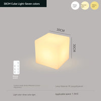 Cube lumineux LED – version avec télécommande et bouton de 30 cm : cotes de 30 cm