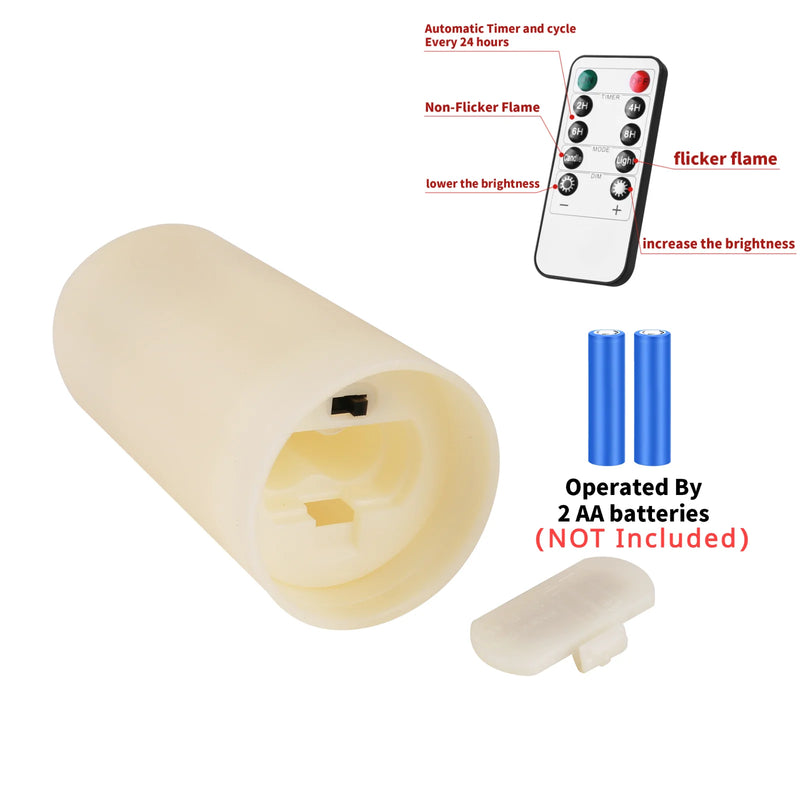 Bougies LED piliers à piles avec télécommande, de 10,5 à 17,5 cm