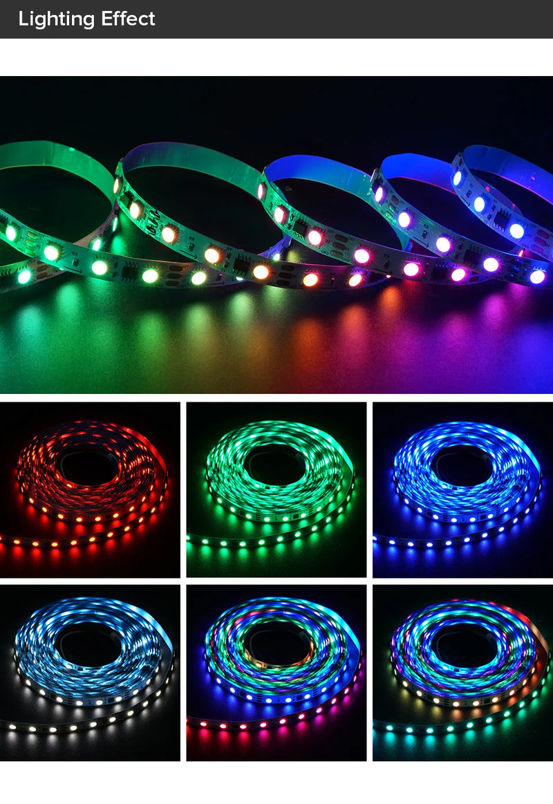 Ruban LED RGBW WS2814 – effets de couleurs allumés
