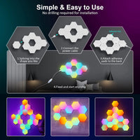 Lampes hexagonales modulaires RGB – vue 6