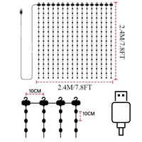 Rideau lumineux LED RGB connecté, application et télécommande, 1 à 3 m