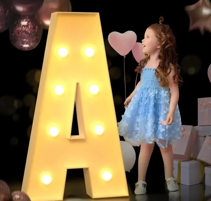 Lettre lumineuse géante à remplir de ballons, A à Z et &, 70, 100 ou 120 cm