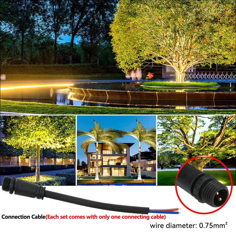 Spot arbre extérieur LED – arbres éclairés dans un jardin et câble de raccordement étanche