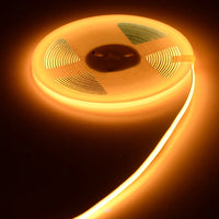 Ruban LED COB fin 3 ou 5 mm – rouleau allumé en jaune