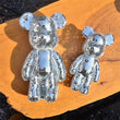 Ours disco en mosaïque de miroirs, déco à poser, 25 x 11 ou 32 x 16 cm