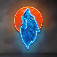 Néon loup et lune rouge – vue 19