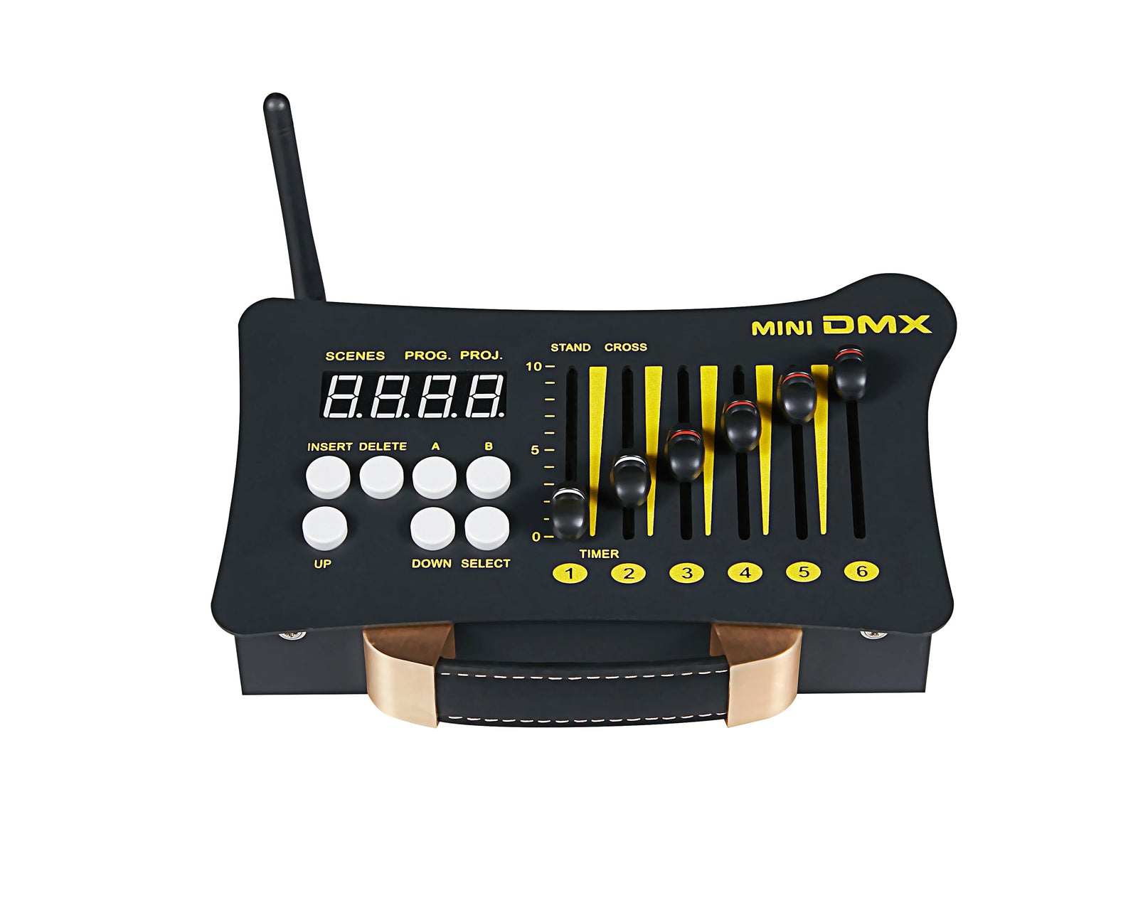 Console DMX mini 54 canaux sans fil, sur batterie, 6 curseurs