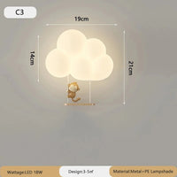 Applique murale nuage LED 18 W pour chambre d'enfant, cœur ou couronne