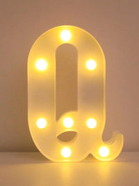 Lettre lumineuse LED 22 cm à piles, A à Z et 0 à 9