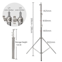 Trépied lumière en acier inoxydable 280 cm, pour ring light et softbox