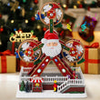 Grande roue de Noël musicale et lumineuse avec Père Noël, 30 cm, USB ou piles