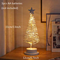 Sapin lumineux de table – version blanche, 33 cm de haut et socle de 12 cm