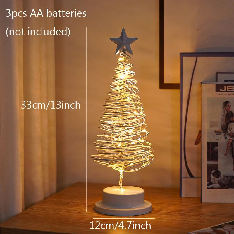 Sapin lumineux de table – version blanche, 33 cm de haut et socle de 12 cm