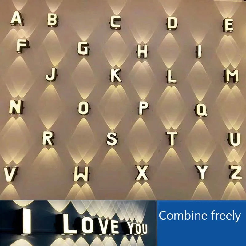 Lettre lumineuse murale LED – alphabet allumé au mur et phrase I LOVE YOU