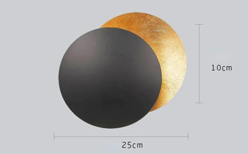 Applique murale lune éclipse LED, deux disques, 20 ou 25 cm