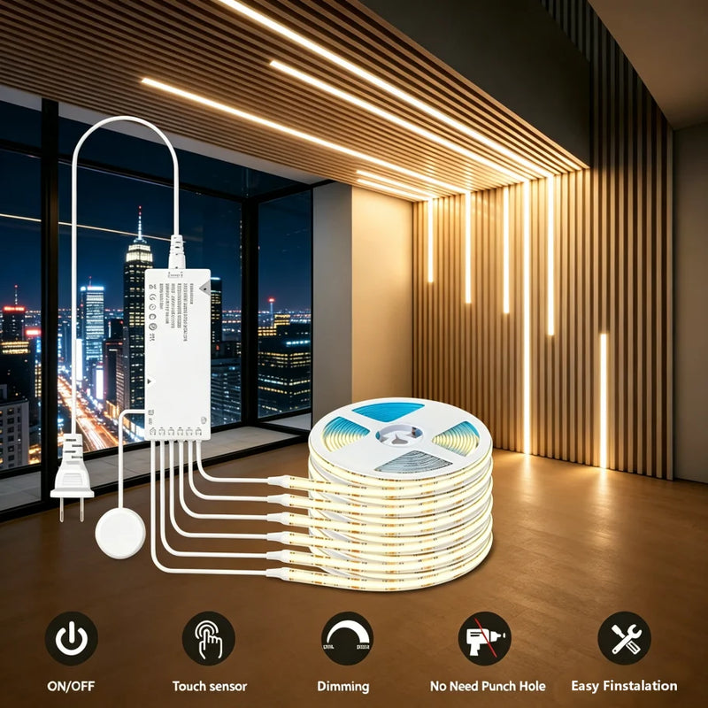Ruban LED sous meuble à variateur tactile, kit 1 à 6 rubans