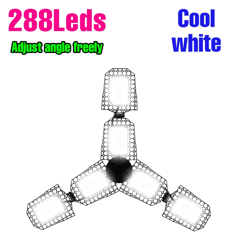Ampoule LED de garage déformable 3 à 5 branches, culot E27/E26