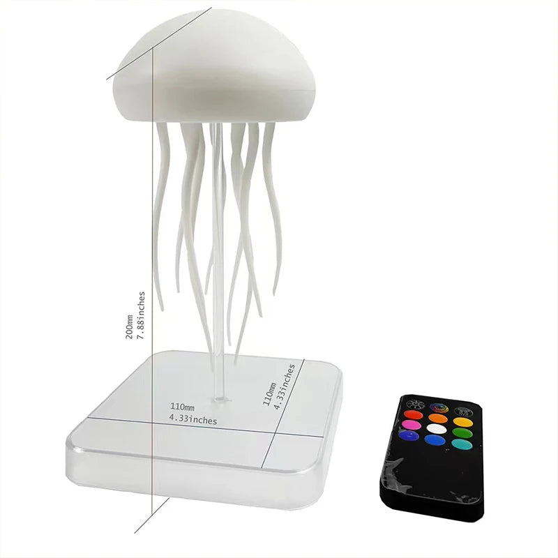 Lampe méduse LED, veilleuse rechargeable à 9 tentacules, télécommande