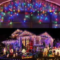 Guirlande lumineuse stalactites LED IP44, 8 modes, 3,5 à 40 m, télécommande en option