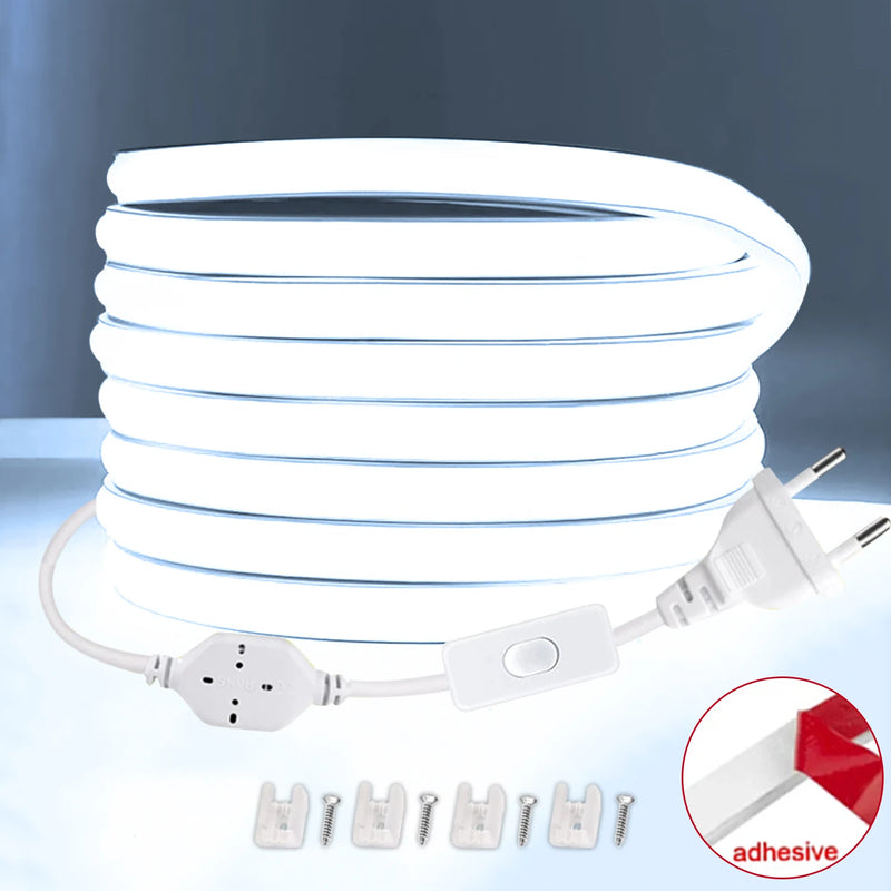Bande LED COB 220 V prête à brancher pour cuisine, salon et chambre