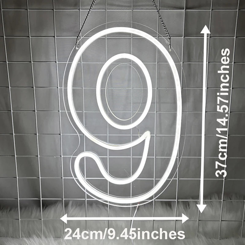 Néon LED mural chiffre ou étoile d'anniversaire – vue 14