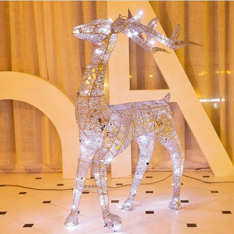 Renne lumineux LED en métal doré ou argenté de 50 à 120 cm