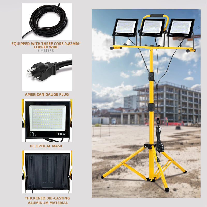 Projecteur de chantier LED sur pied – vue 3