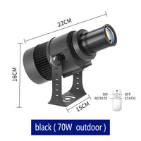 Projecteur gobo personnalisé IP67 rotatif, noir ou blanc, 35 à 100 W