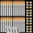 Bougies LED coniques sans flamme avec télécommande, lot de 6 à 24 pièces